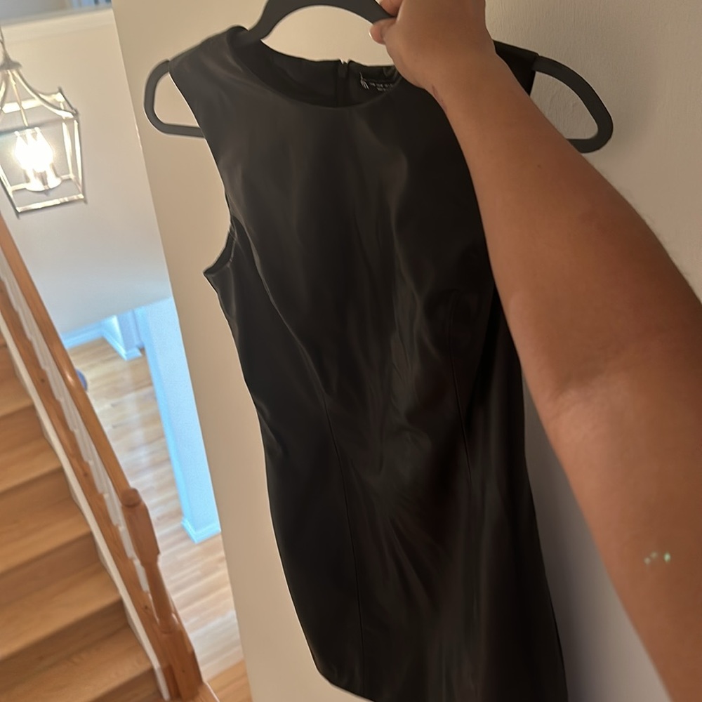 Zara: Black pleather mini dress NEVER WORN